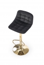 H120 Barová židle Nohy - arany, Sedák - Fekete (1p=1szt) Barová židle čalouněná h120 - Fekete / Žlutý