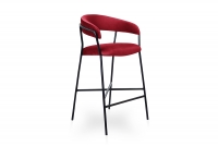 Barová stolička čalúnená Nicole na čiernym stelazu - Červený - výpredaj Čalúnená barová stolička