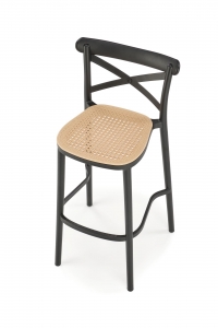Barová stolička H111 - čierna / hnedá Barová stolička z tworzywa sztucznego h111 - Čierny / Hnedý
