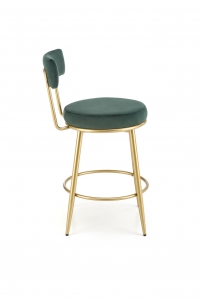 H115 Barová stolička tmavý Zelený / zlaté hoketr čalúnená h115 - tmavá zelená / zlaté