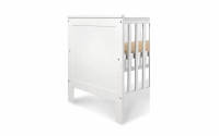 Dřevěná dětská postýlka Iwo 140x70 - bílá postel niemowlece z pelnym bokiem 
