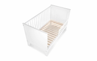 drevená posteľ dla niemowlaka so zábradlím Iwo - Biely, 140x70 posteľ niemowlece od 1. dnia 