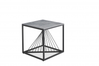 Konferenčný stolík INFINITY 2 - sivý mramor / čierna - 55x55 cm infinity 2 štvorec,  Konferenčný stolík, Popolový mramor / Čierny