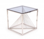 INFINITY négyzet alakú dohányzóasztal, talapzat - ezüst, üveg - füstölt infinity Čtverec Konferenční stolek, Rošt - Stříbrný, Sklo - kouřový