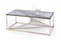 INFINITY Konferenční stolek, Podstavec - Stříbrný, Sklo - kouřové INFINITY Konferenční stolek, Podstavec - Stříbrný, Sklo - kouřové