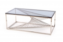 INFINITY Konferenční stolek, Podstavec - Stříbrný, Sklo - kouřové infinity Konferenční stolek, Rošt - Stříbrný, Sklo - kouřový