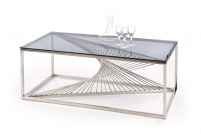 INFINITY dohányzóasztal, talapzat - ezüst, üveg - füstölt infinity Konferenční stolek, Rošt - Stříbrný, Sklo - kouřový
