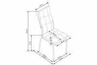 K209 Szék - hamu Židle kárpitozott K209 - popel - Rozměry