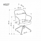 Jedálenská stolička K527 otočná - Hnedá Ekokoža / Béžová pletenina / čierny nožičky k527 Stolička Hnedý / béžový (1p=2szt)