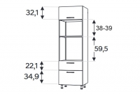 KAMMONO F11 SPM60SS2 - regál kuchenny s zásuvkami do zabudowy piekarnika i mikrofalowki KAMMONO F11 SPM60SS2 - regál kuchenny s zásuvkami do zabudowy piekarnika i mikrofalowki