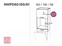 KAMMONO K2 BLACK NWPD60.1SS/61 - skříňka na vestavnou troubu nad myčku skříňka na vestavnou troubu nad pračku