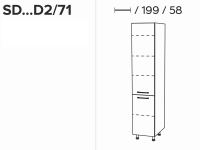 KAMMONO SD40D2/71 - Skříňka regál - P2 i K2 BLACK Skříňka regál