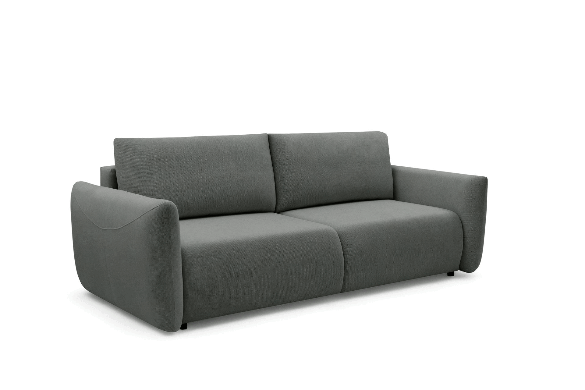 Rozkladacia pohovka Calma - sivá hydrofóbna pletenina Curio 93 Pohovka Calma rozkladana - šedá dzianina hydrofobowa Curio 93