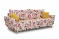 Gauč rozkládací třímístná Penelope Slim Gauč s polštáři květinový vzor 