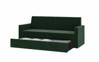 Pohovka Elegantia 195 cm ku sklápacej posteli 160 cm - látka Riviera 38 zelená Pohovka Elegantia z wysunieta szuflada 