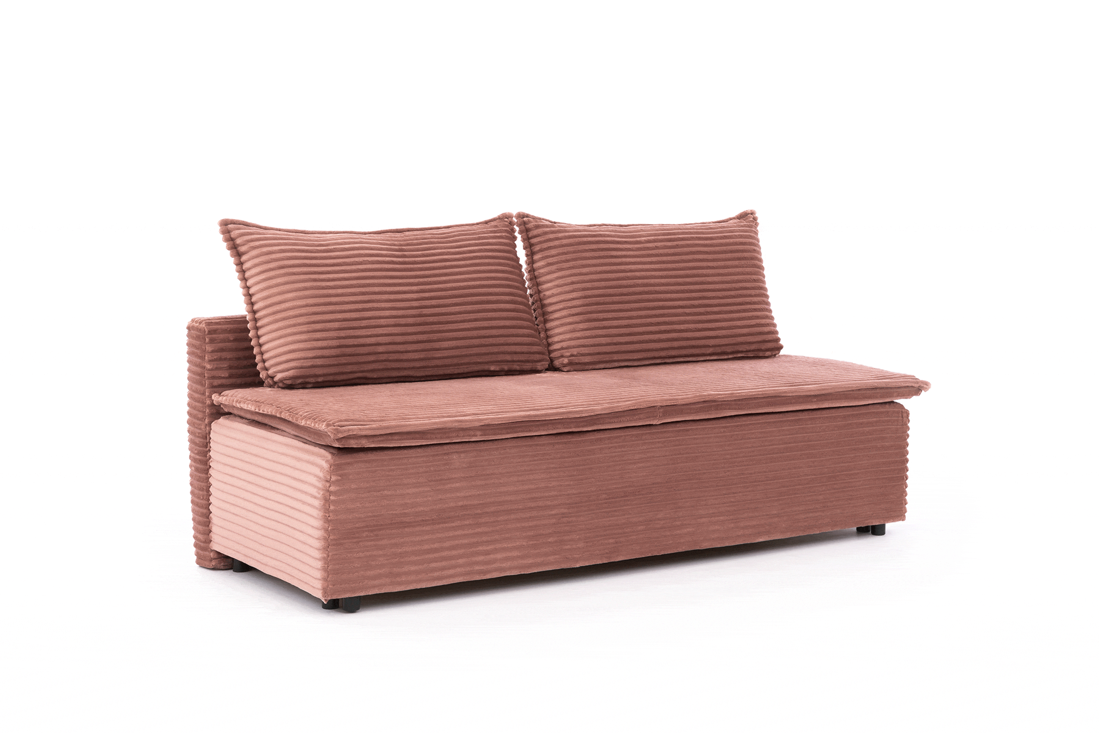 Rozkladacia pohovka Firioza – ružový plyš Tilia 62 Pohovka rozkladana Firioza S vnútorným úložným priestorom- Ružová plusz Tilia 62