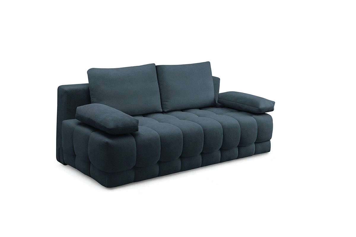 Rozkladacia pohovka Tuko s úložným priestorom – tmavomodrá pletenina Freya 210-28 Pohovka Tuko rozkladana S vnútorným úložným priestorom- námornícka modrá dzianina Freya 210-28