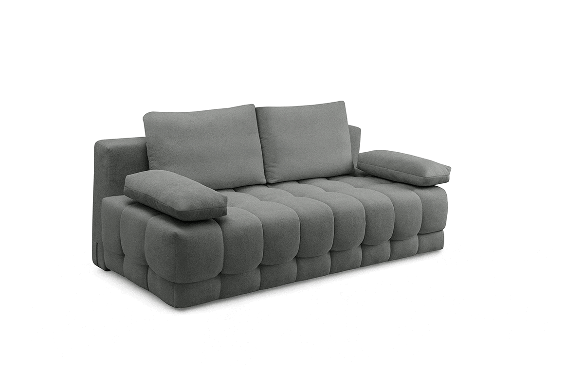 Rozkládací pohovka Tuko s úložným prostorem - šedá látka Freya 210-21 Pohovka Tuko rozkladana s úložným prostorem- šedá boucle Freya 210.21