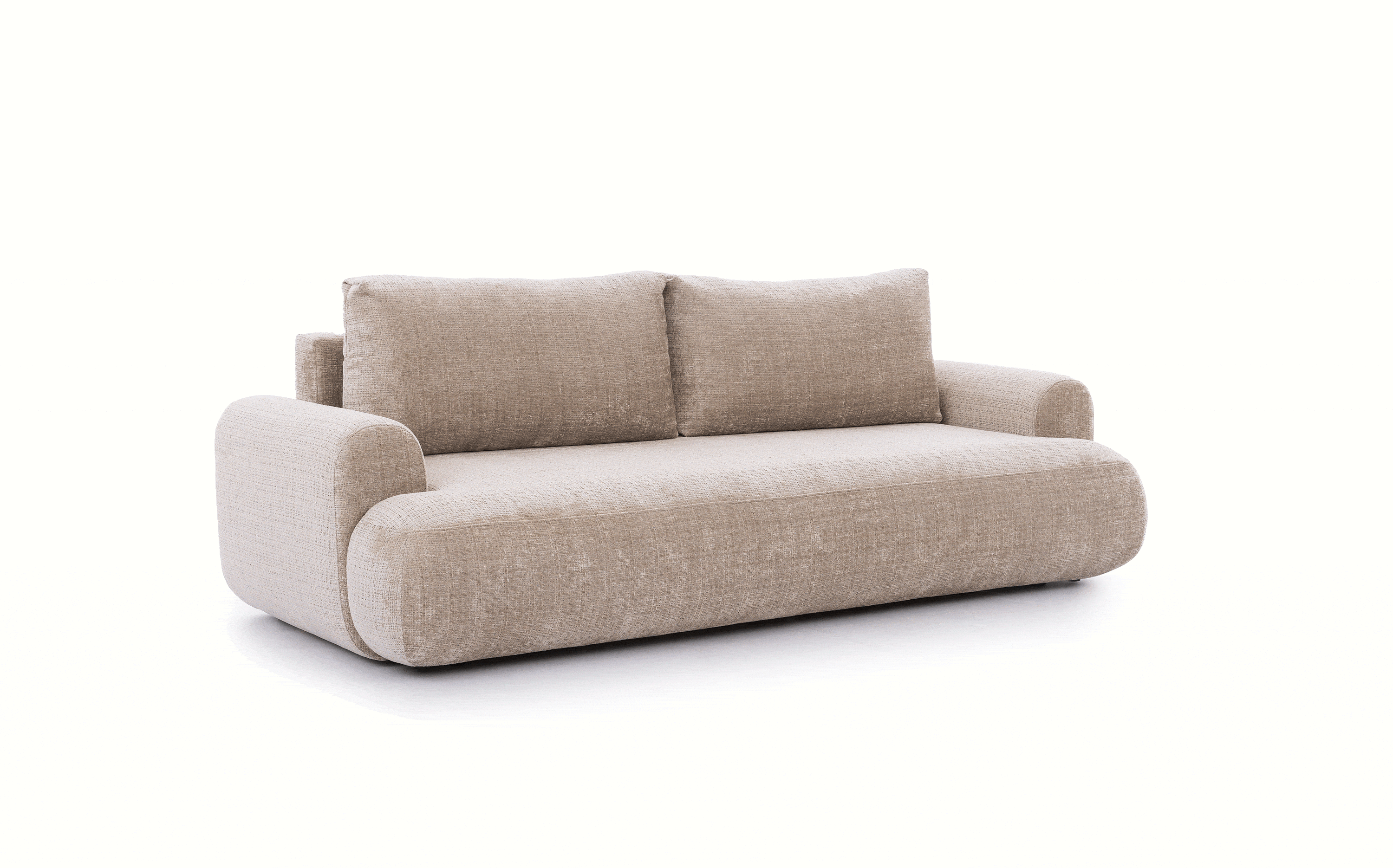 Rozkladacia pohovka Lotulis - béžová žinylka Cremona 14 Pohovka s funkciou spánku Lotulis - béžový šenil Cremona 14