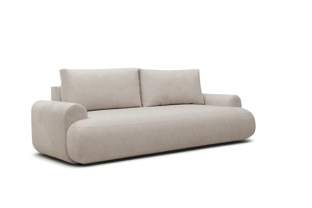 Pohovka Lotulis s rozkladem na spaní - krémová hydrofobní pletenina Blur 01 Pohovka rozkládací Lotulis - kremowa Pletenina hydrofobowa Blur 01