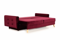 Canapea cu funcție de dormit Vanisa - roșu catifea Kronos 02 / Picioare fag Canapea cu funcție de dormit Vanisa - roșu catifea Kronos 02 / Picioare fag