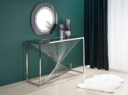 KN4 Toaletní stolek - Stříbrný kn4 Konzolový stolek, Rošt - Stříbrný, Sklo - kouřový
