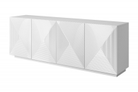 Komoda Asha 200 cm - biely lesk