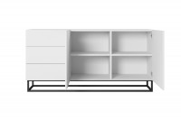 Komoda Asha 167 cm so zásuvkami a kovovým podstavcom - biely mat Komoda Asha 167 cm so zásuvkami i metalowymi nogami - biely mat