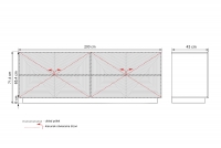 Komoda Asha 200 cm na sokli - biely mat Komoda Asha 200 cm s frézovaným frontom - biely mat