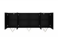SCALIA 190 4D négyajtós szekrény - matt fekete / arany lábak nábytek je odolný vůči poškrábání a slunečnímu záření