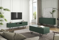 SCALIA 190 4D négyajtós szekrény - matt sötétzöld / fekete lábak Zelený Nábytek do obývacího pokoje