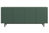 SCALIA II 190 4D négyajtós szekrény - matt sötétzöld / fekete keret SCALIA II 190 4D négyajtós szekrény - labrador matt / fekete keret