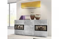 Komoda dvojdverová s tromi zásuvkami Baros 26 - svetlý beton šedá Komoda do obývacej izby