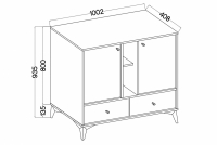 Komoda Lotina I 2F3S so zásuvkami 100 cm - eukalyptus / čierny nožičky Komoda Lotina I 2F3S so zásuvkami 100 cm - eukaliptus / čierny nožičky