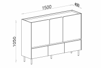 Komoda Luca 7 se zásuvkami 150 cm - bez pískový / dub olejovaný Komoda Luca 7 se zásuvkami 150 cm - bez Pískový / dub olejowany