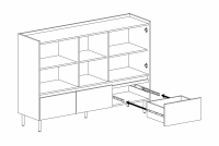 Komoda Luca 7 so zásuvkami 150 cm - eukalyptus / Dub baltic dune Komoda Luca 7 so zásuvkami 150 cm - eukaliptus / Dub baltic dune