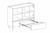 Komoda Luca 8 so zásuvkami 120 cm - bez Pieskový / Dub olejovaný Komoda Luca 8 so zásuvkami 120 cm - bez Pieskový / Dub olejowany