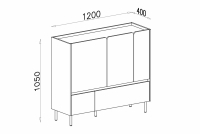 Komoda Luca 8 so zásuvkami 120 cm - bez Pieskový / Dub olejovaný Komoda Luca 8 so zásuvkami 120 cm - bez Pieskový / Dub olejowany