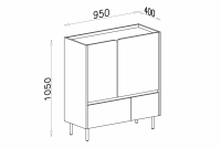 Komoda Luca 9 se zásuvkami 95 cm - bez Pískový / dub olejowany Komoda Luca 9 se zásuvkami 95 cm - bez Pískový / dub olejowany