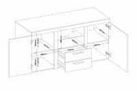 Komoda Luiza 2F 2S - biely mat Komoda Luiza 2F2S so zásuvkami 157 cm - biely mat