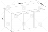 Komoda Rumba 3F - Beton světlý schéma nábytku