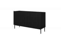 Komoda Nicole 150 cm s tromi zásuvkami - čierny mat / čierne nožičky