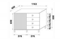 Komoda Tonis se zásuvkami 116 cm - černý mat Komoda Tonis se zásuvkami 116 cm - černá mat