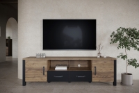 TV stolek Olin 192 cm - appenzeller fichte / černý mat Komoda tv 192