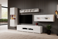 TV skrinka dvojdverová s tromi zásuvkami i wneka Toledo 40 - biely lesk Obývacia stena biely lesk 