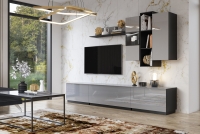 TV stolek Helio 39 výklopný modulární - černá / šedé sklo Obývací stěna obývací šedá 