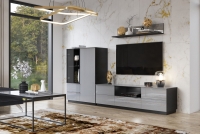 TV stolek Helio 40 modulární - černá / šedé sklo komplet nábytku do obývacího pokoje 