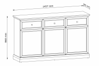 Komoda třídveřová Lucca se zásuvkami 149 cm - bílá Komoda třídveřová Lucca se zásuvkami 149 cm - bílá