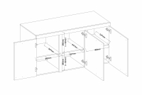 Komoda Luiza 3F - Beton světlý Komoda třídveřová Luiza 3F - 149 cm - beton světlý