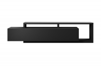 TV stolík Bota 40 s otvorenými policami 219 cm - čierny supermat TV komoda 